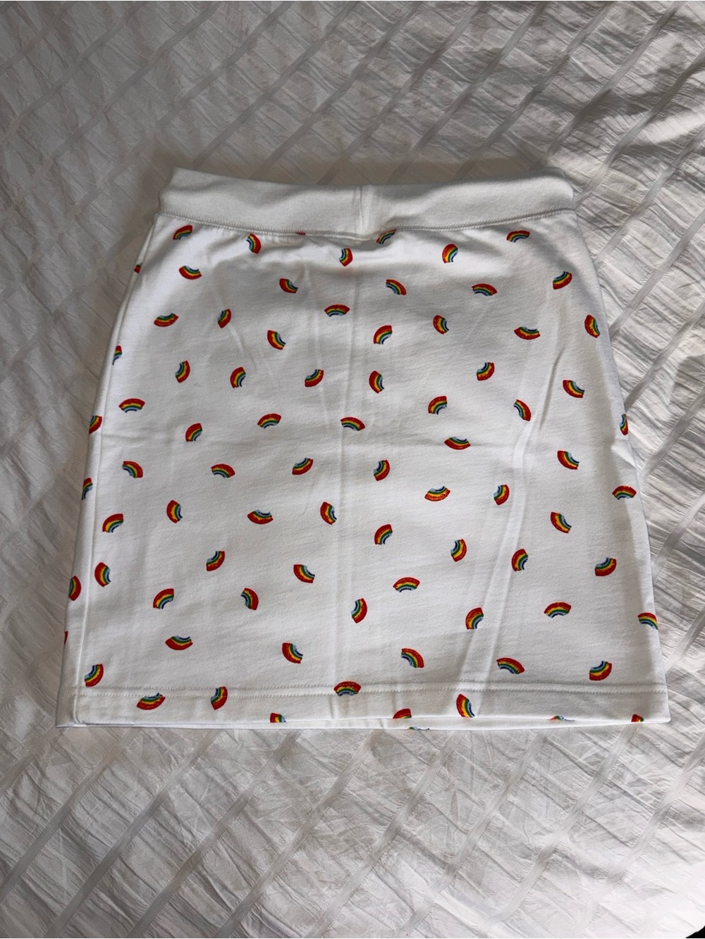 American apparel rainbow miniskirt small white with rainbows